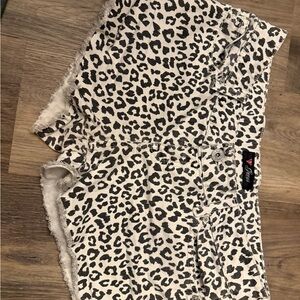 Guess Black and White Animal Print Shorts